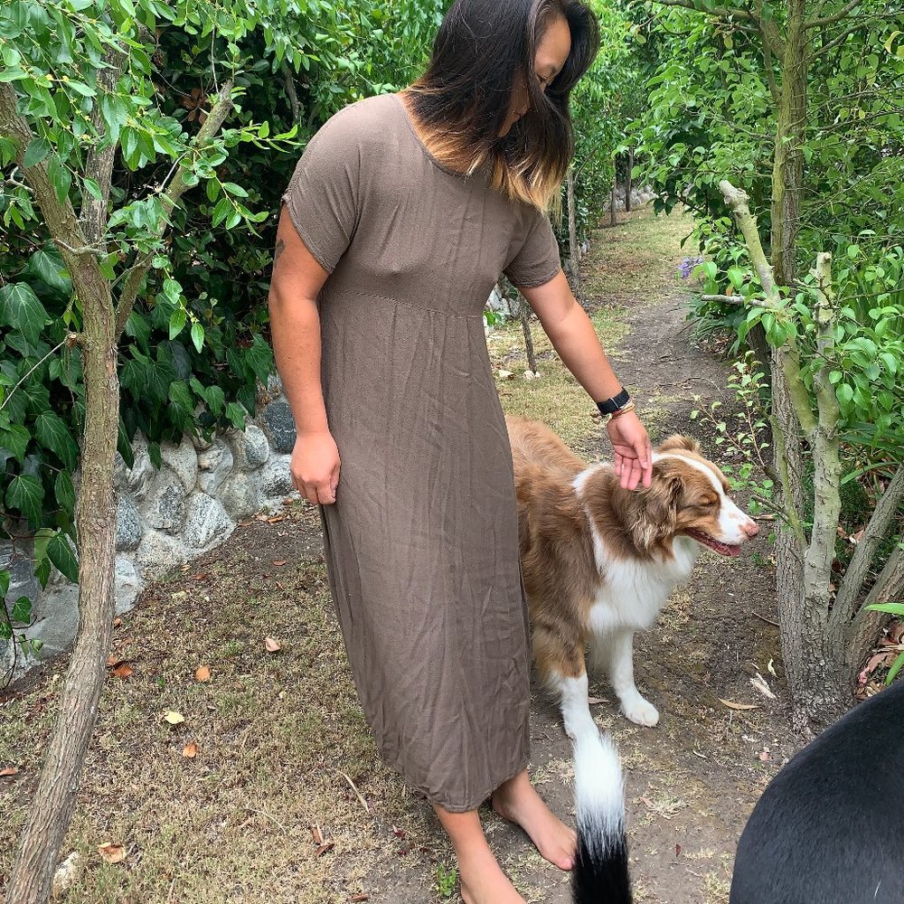 Vintage Linen style Maxi/midi Dress